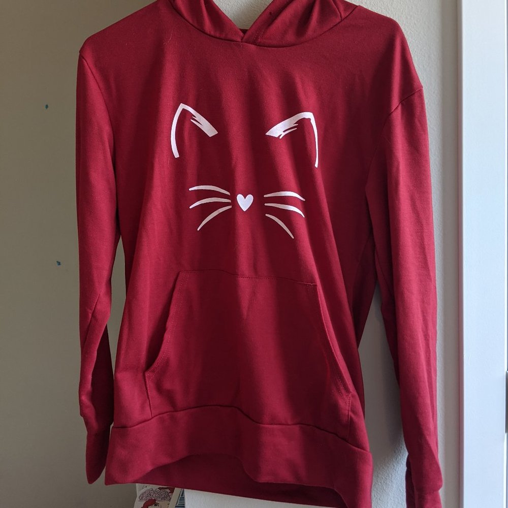 Red Cat Eared Hoodie Women's Medium
